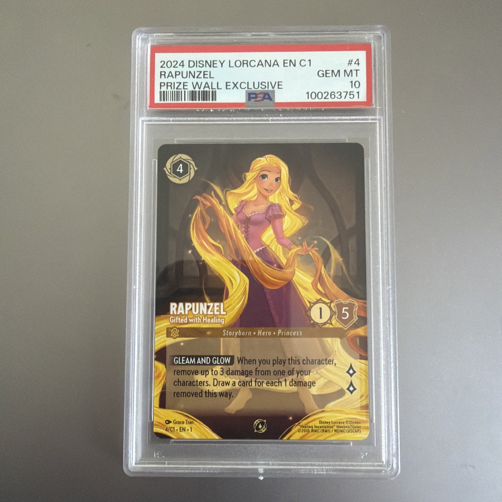 Lorcana Rapunzel Gifted With Healing Challenge Exclusive Promo Non Foil PSA 10