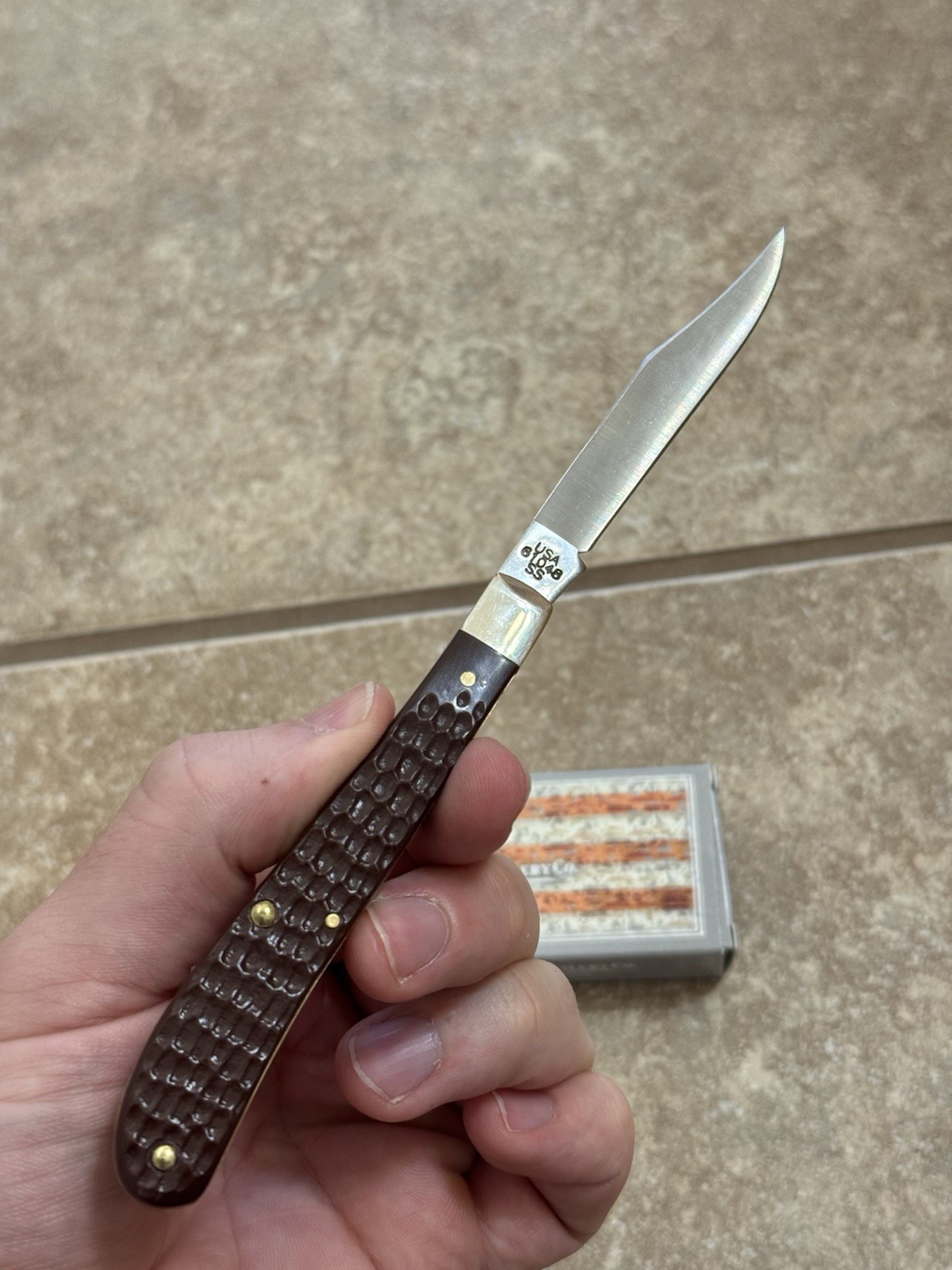 Case XX 00135 Slimline Trapper Brown Knife 61048 SS