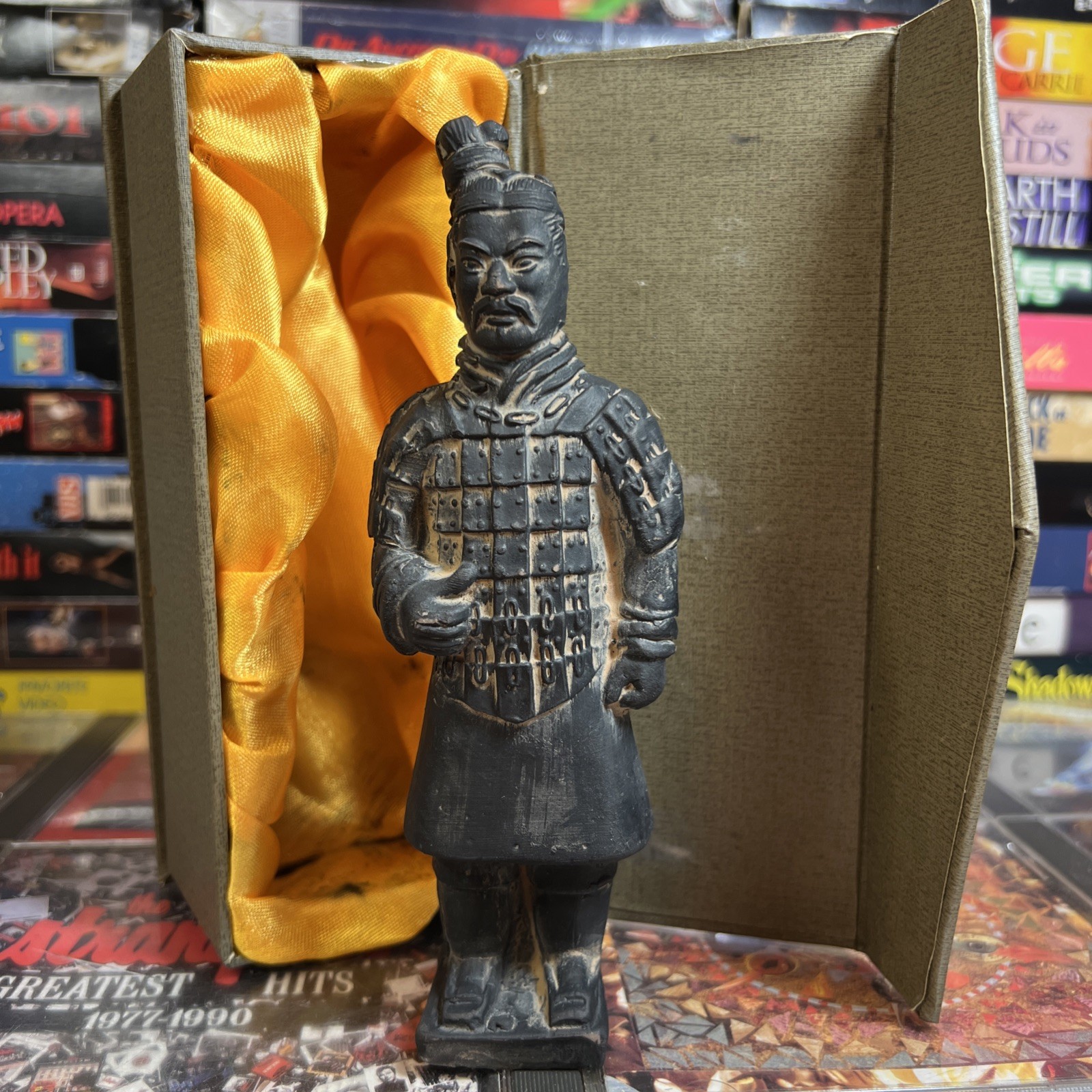 Vintage 6″ Qin’s Terra Cotta Army Figure Gray Ceramic Warrior China Reproduction