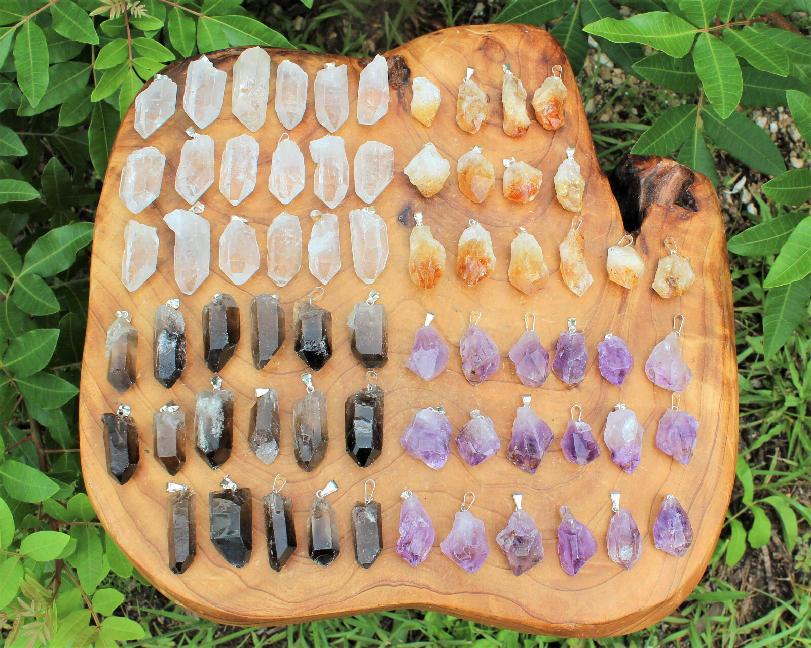 Crystal Point Pendant with Bail: Amethyst, Clear Quartz, Citrine or Smoky Quartz