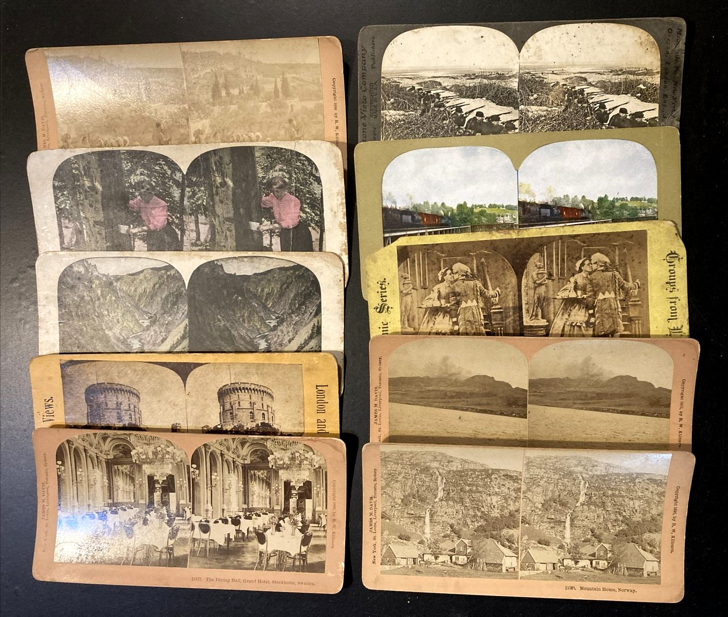 Lot of 10 Stereoview Cards Various Topics #4