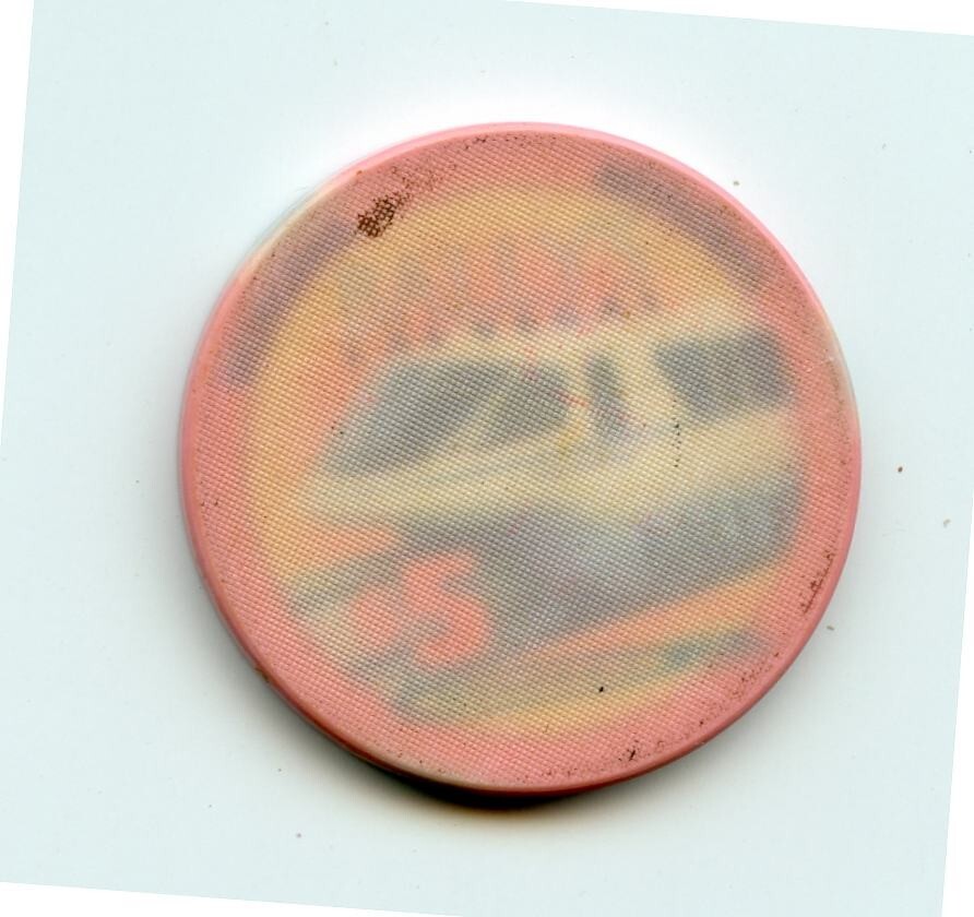 5.00 Chip from the Ballys Casino Las Vegas Nevada Mono Rail Fadded