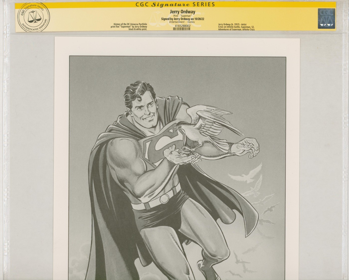 CGC SS Superman SIGNED Jerry Ordway Art Print History of DC Universe / Curt Swan