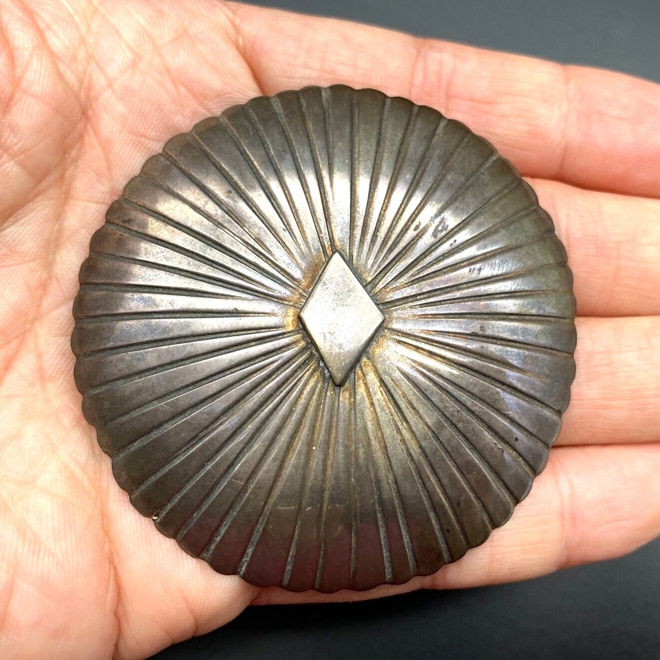 Vintage Navajo Native Concho Sterling Silver Pin Brooch