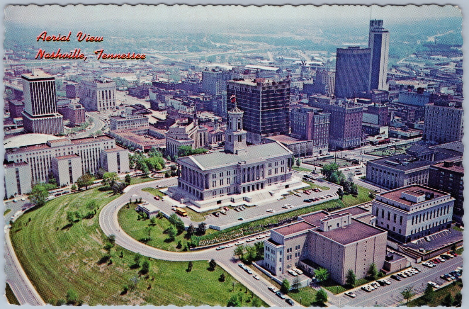 Aerial View Nashville Tennessee, Continental Pre-1969 Postcard
