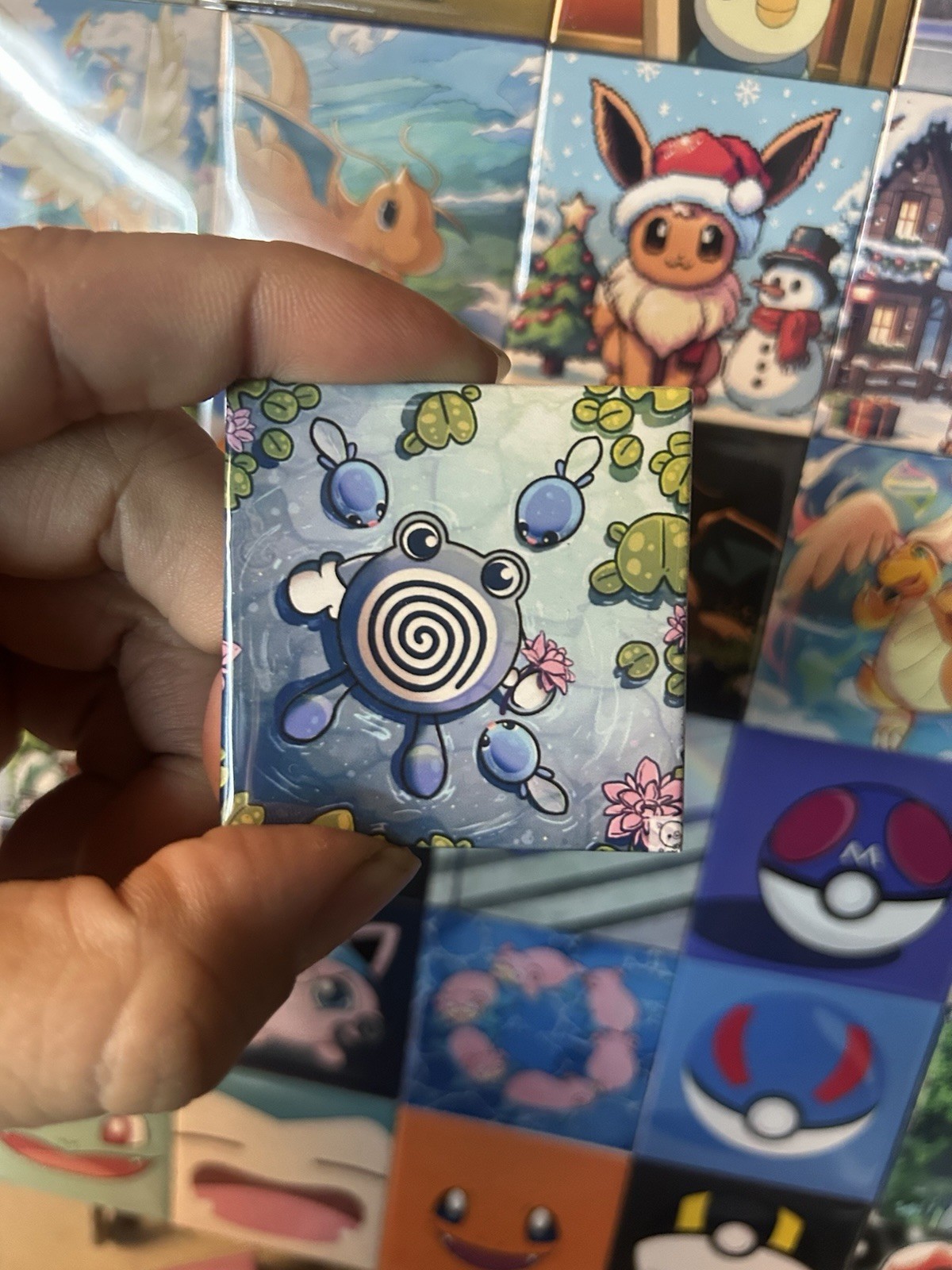 Poliwhirl Poliwag Pokemon Refrigerator Magnet 2×2 Collectible Fridge Fan Art