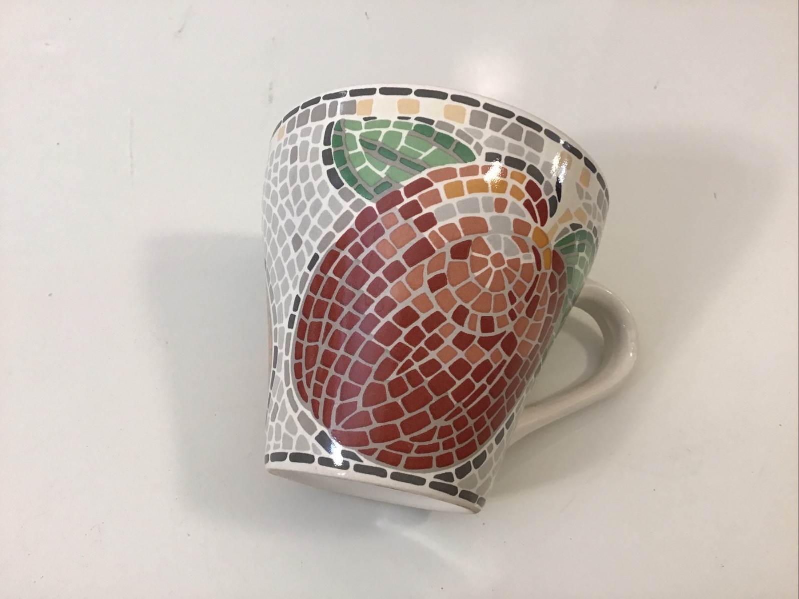 Sango Zoey Vtg Mosaic Fruit & Grape Pattern Cup and Oval Saucer Set (Multiples)