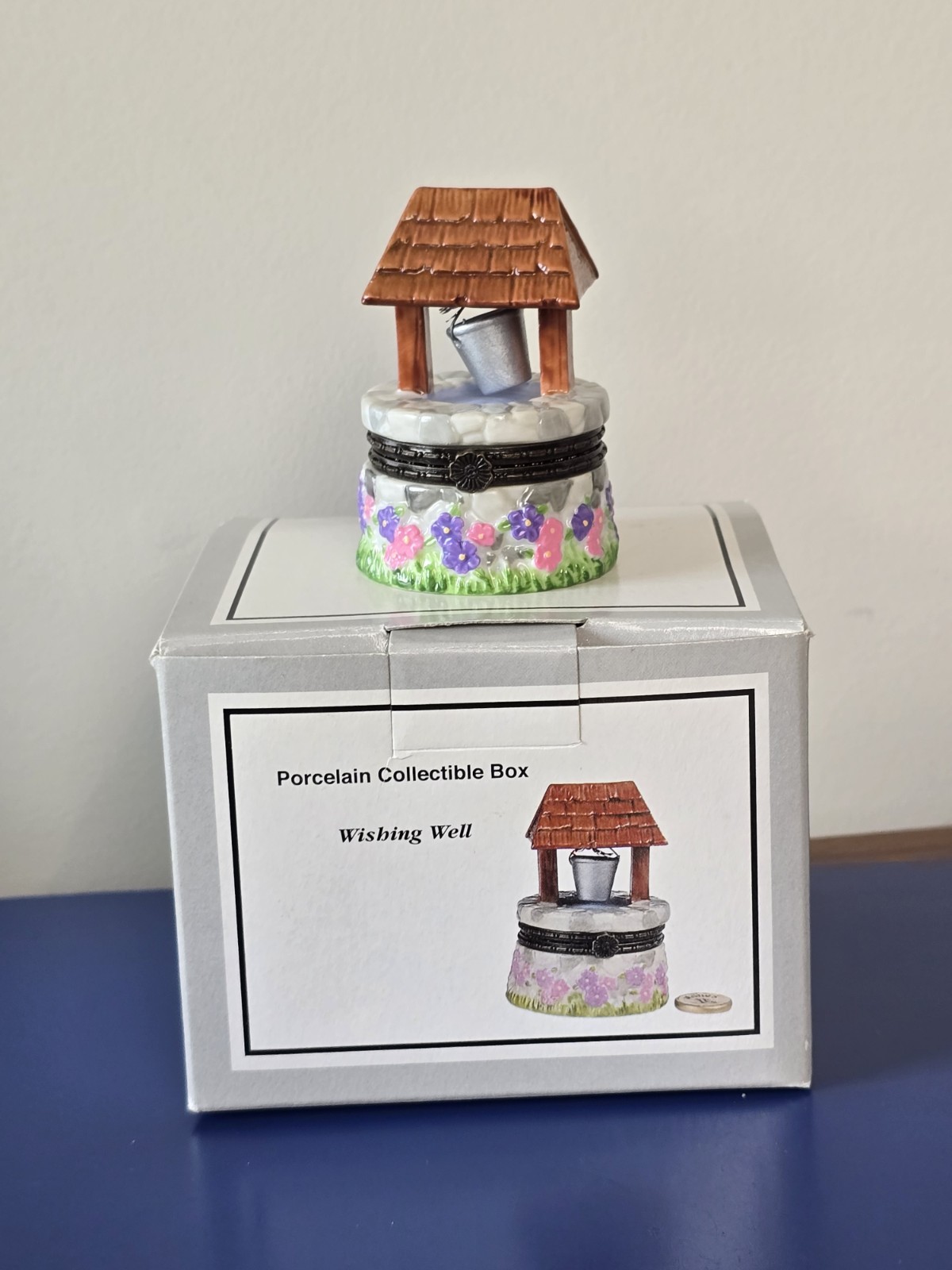 National Home Gardening Club Collection Trinket Box Well with Bucket Porcelain