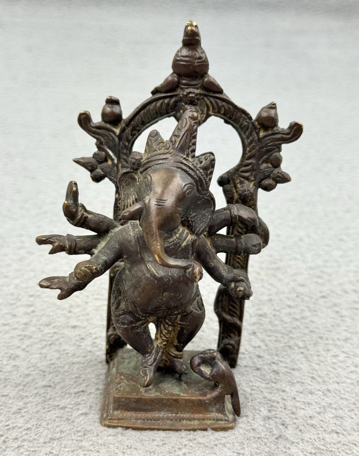 Vintage Brass Ganesha Figure Ganesh Hindu God 5.5″ Tall