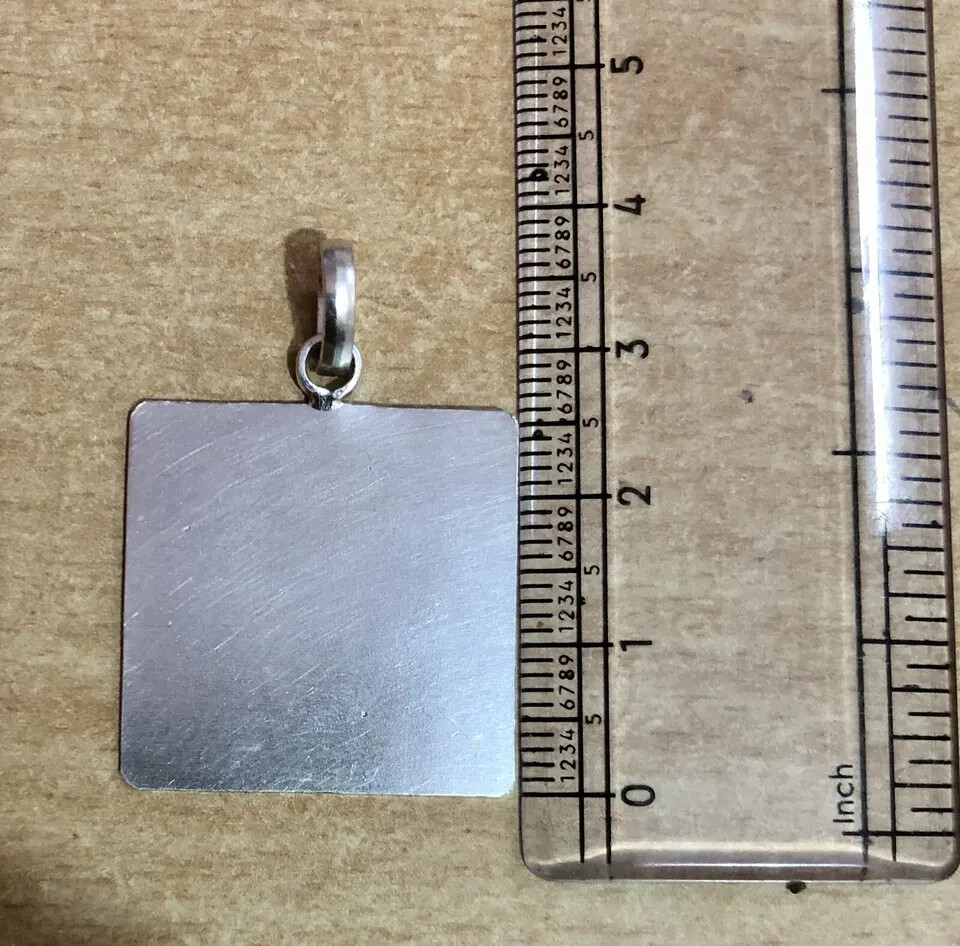 999 Pure Silver Hindu Religious Solid Square Sheet Pendant 1 Pc 1 inch, For Rahu