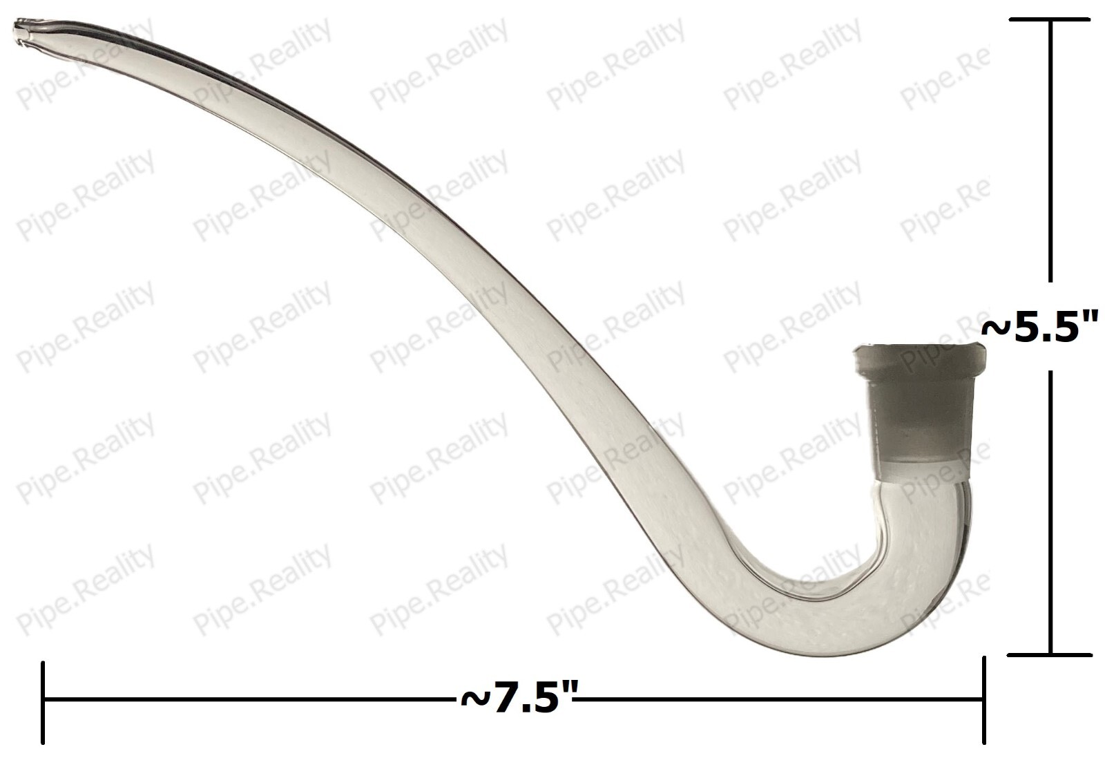 19mm Glass J Handle Hook Sherlock Pipe Adapter Attachment Bowl Ash Catcher 18mm