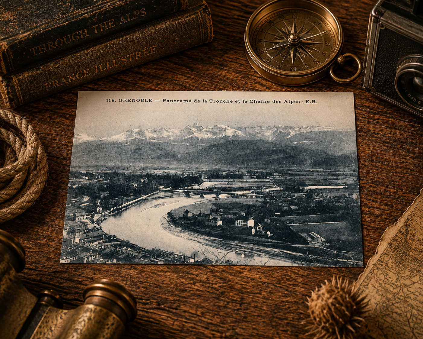 1925 Grenoble France French Alps La Tronche RPPC Antique Postcard Posted Ohio