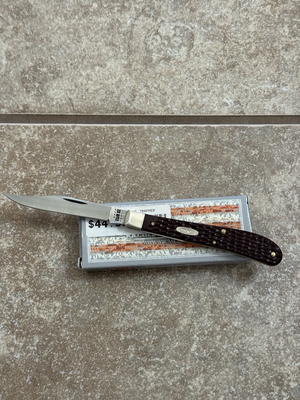 Case XX 00135 Slimline Trapper Brown Knife 61048 SS