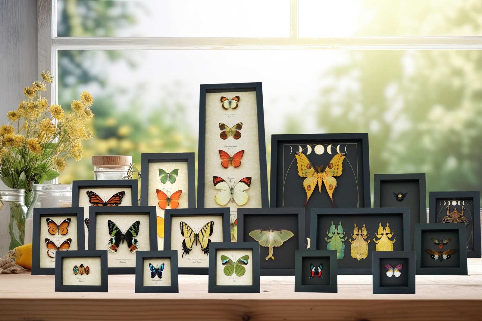 Real Framed Rainbow Bee Xylocopa latipes Female Insect Taxidermy Display