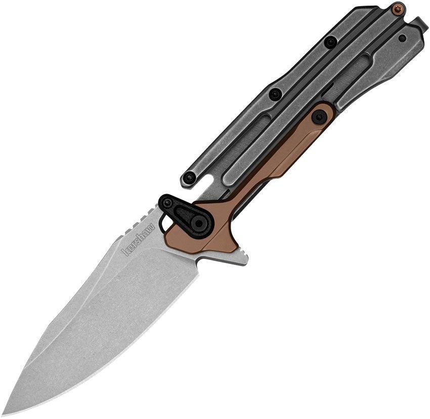 Kershaw 7.2″ Frontrunner 2039 Bronze, Stonewashed D2, Frame Lock Folding Knife