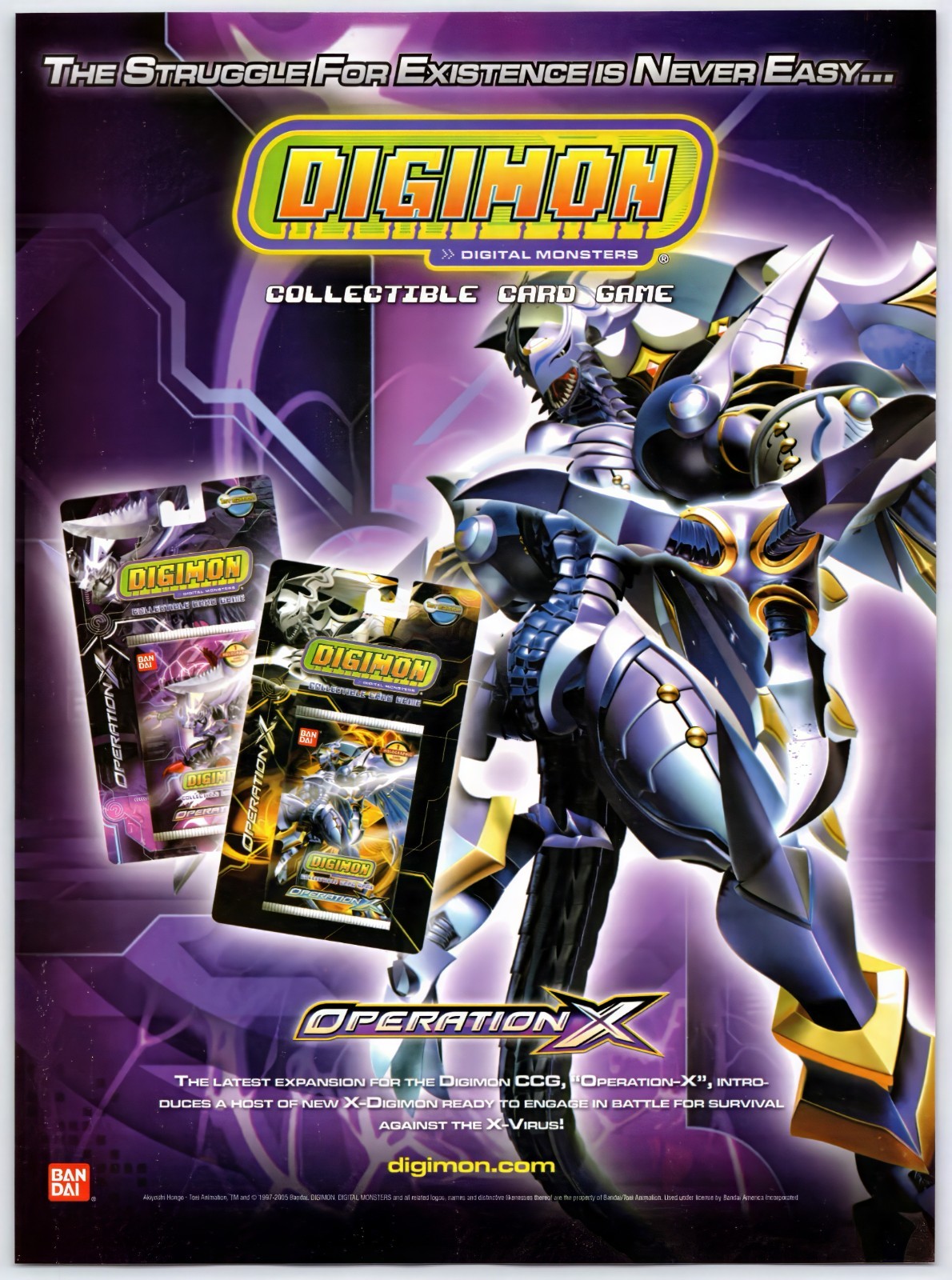Print Ad 2006 Digimon Card Game CCG TCG Operation X Original Promo Poster Art