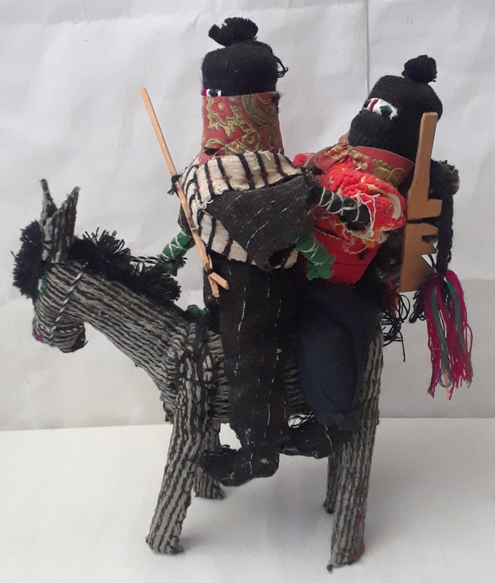 Handmade 13 in Zapatista Guerilla Fighter Dolls on Horseback from Chiapas Mexico