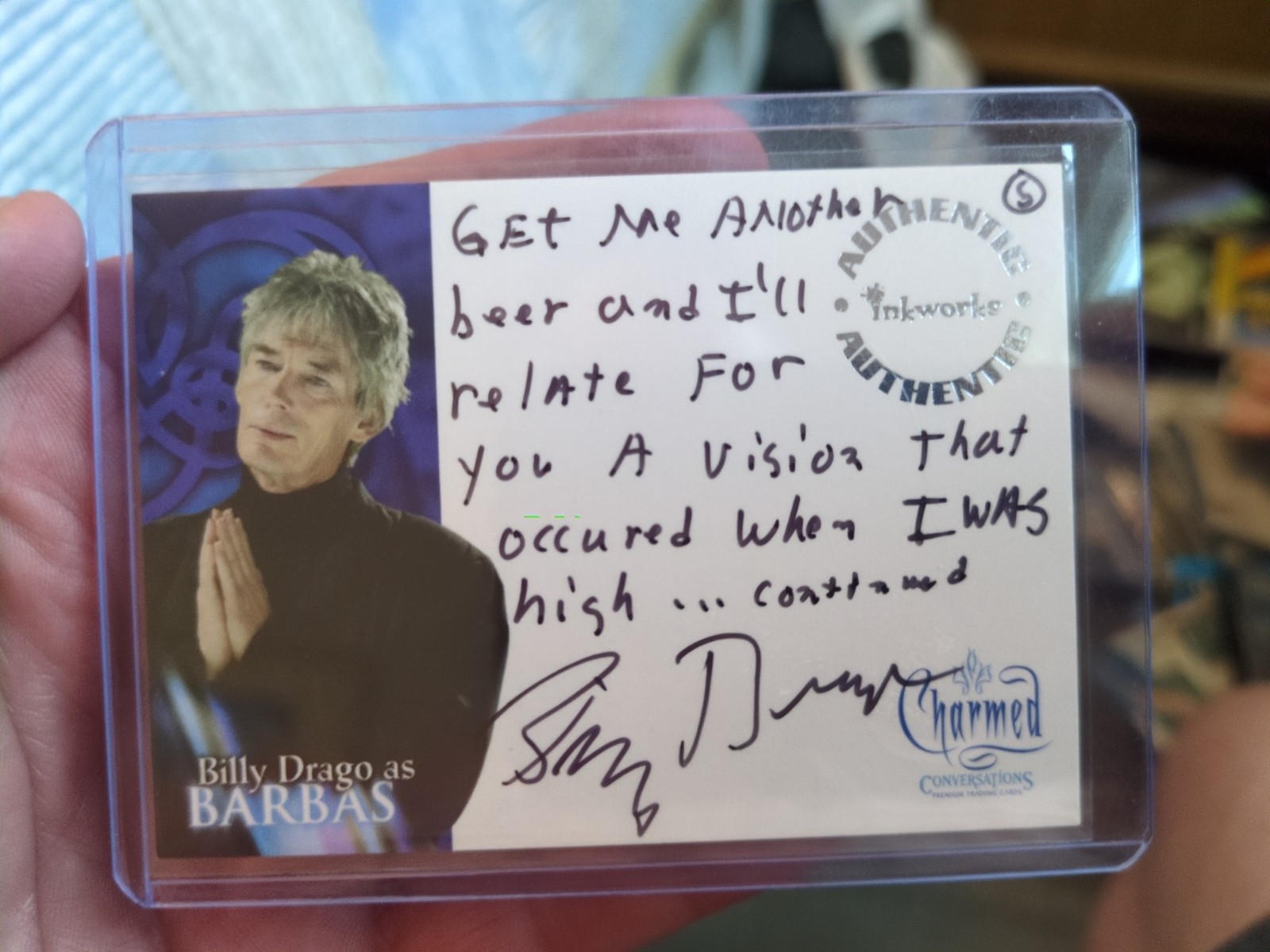 2005 Inkworks Charmed Conversations Billy Drago Autograph -A5 Variant