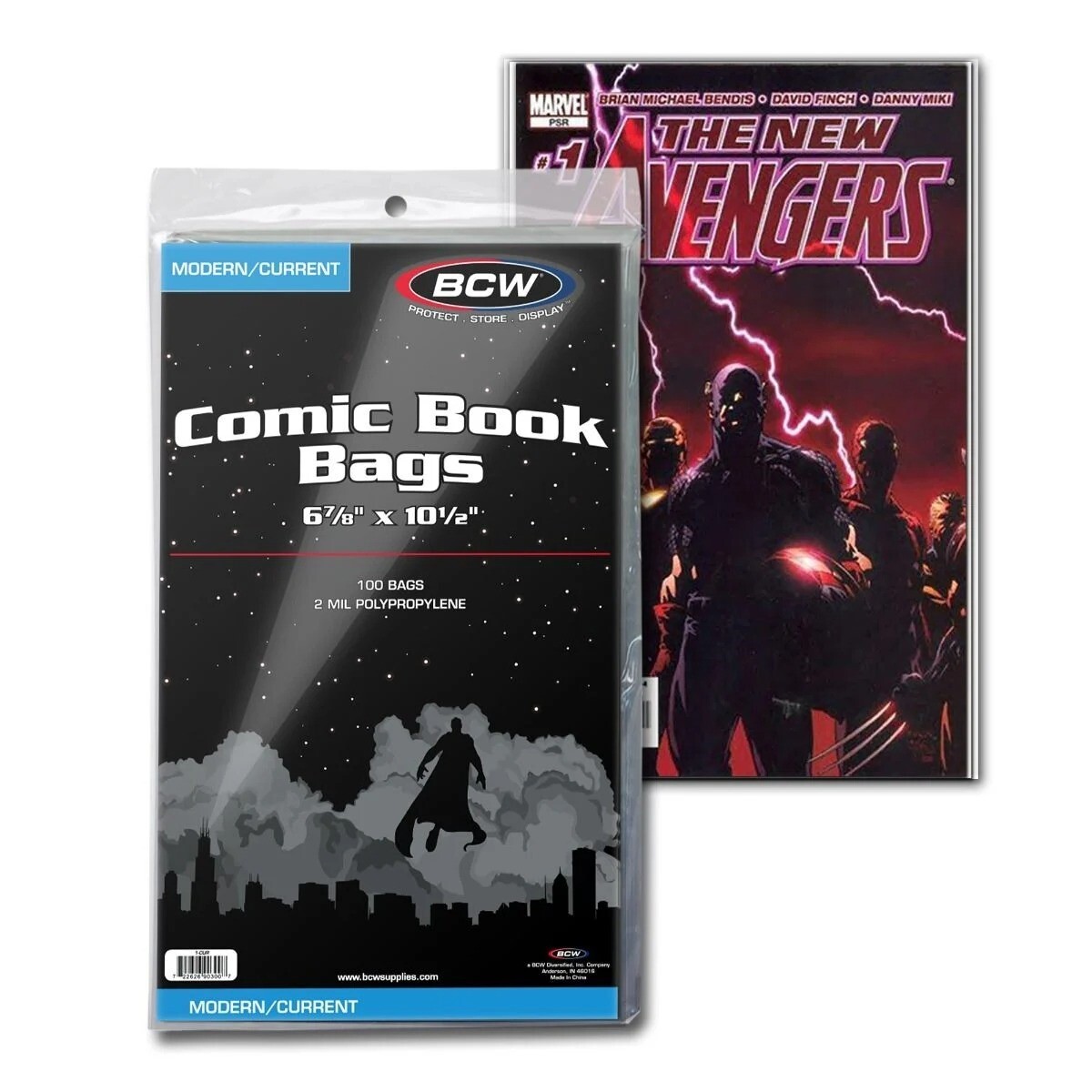 100 BCW Current / Modern Comic Book Bags Sleeves + Acid Free Back Boards New