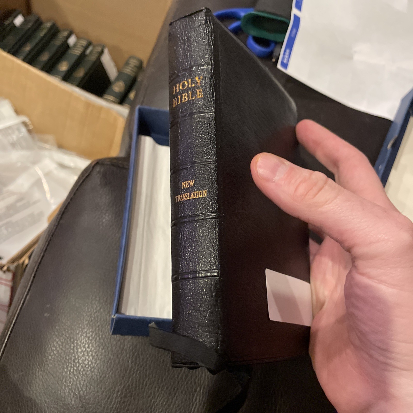 1973 Holy Bible The holy scriptures Oxford Leather #25 w/box Univ. Press Oxford