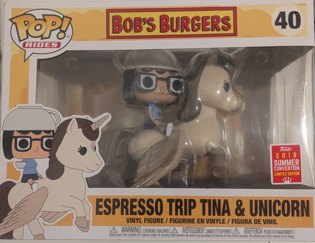 Funko Pop! Rides series Bob’s Burgers Animation Espresso Trip Tina & Unicorn #40