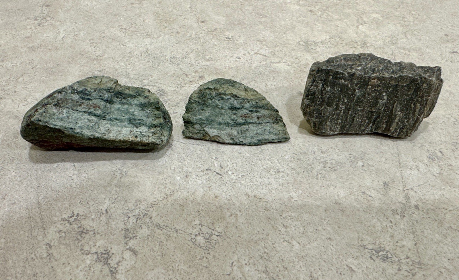 3 Serpentine Stones Total Weight 3.8oz Wisconsin Rock