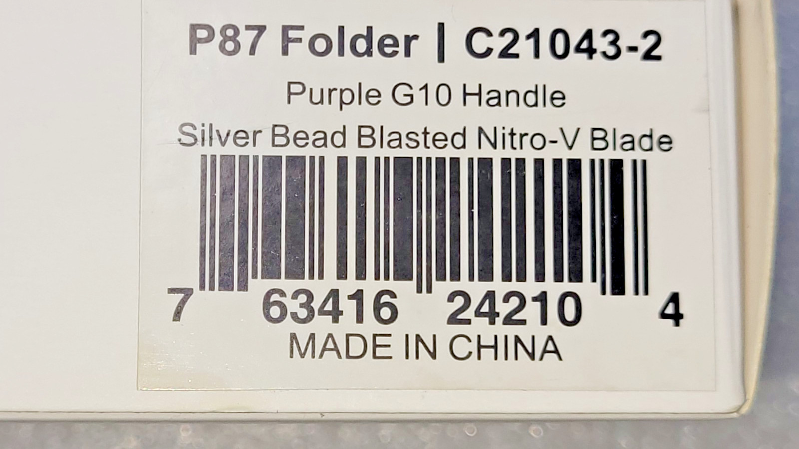 CIVIVI P87 Flipper Knife C21043-2 Bead Blasted Nitro-V Steel Blade Purple G-10