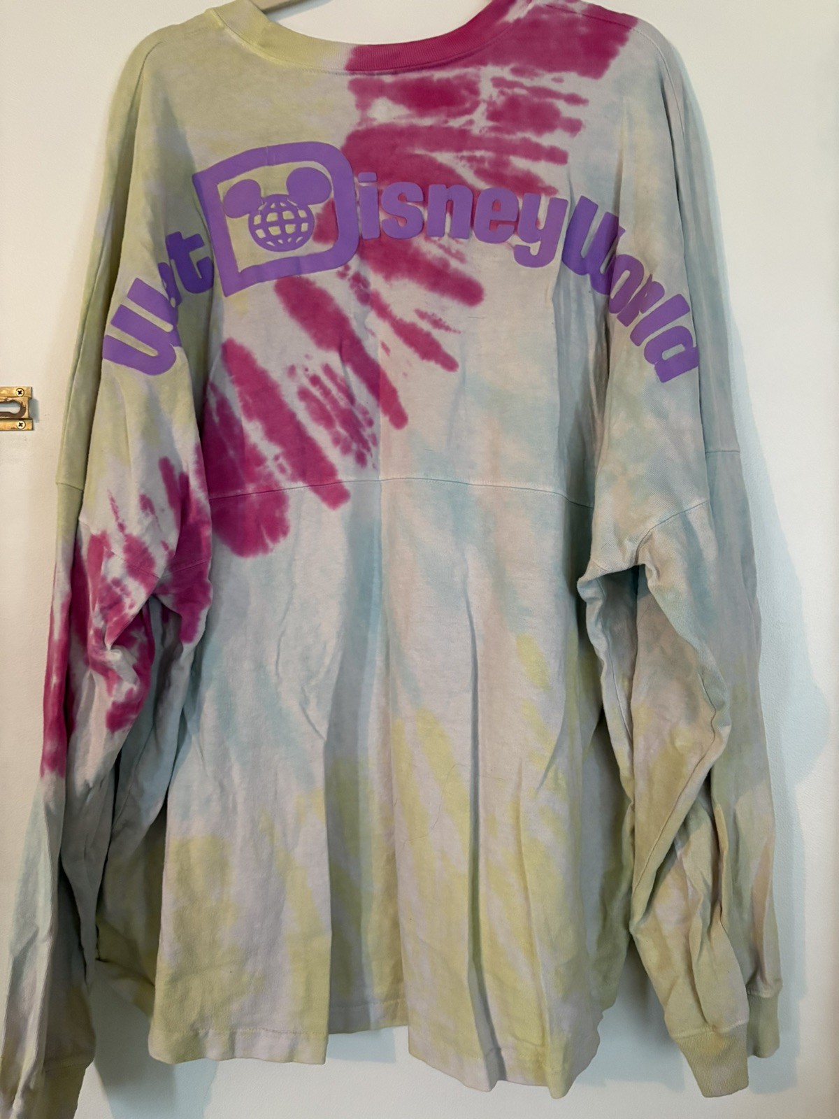 Disney Parks Tie Dye XXL SPIRIT JERSEY Long Sleeve USED – see pictures!