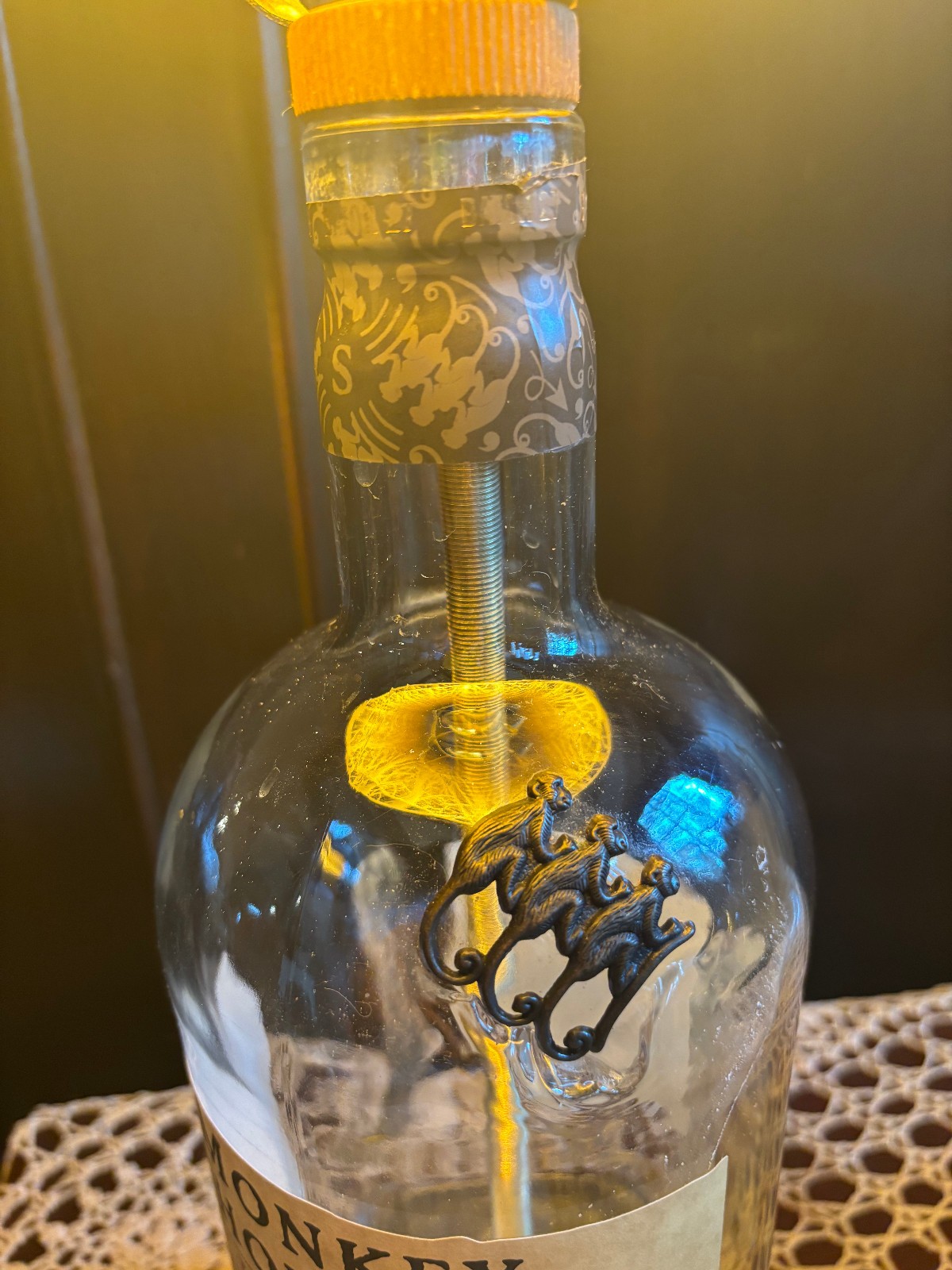 Monkey Shoulder LAMP by MW Designs – double shade and amber tube bulb included.