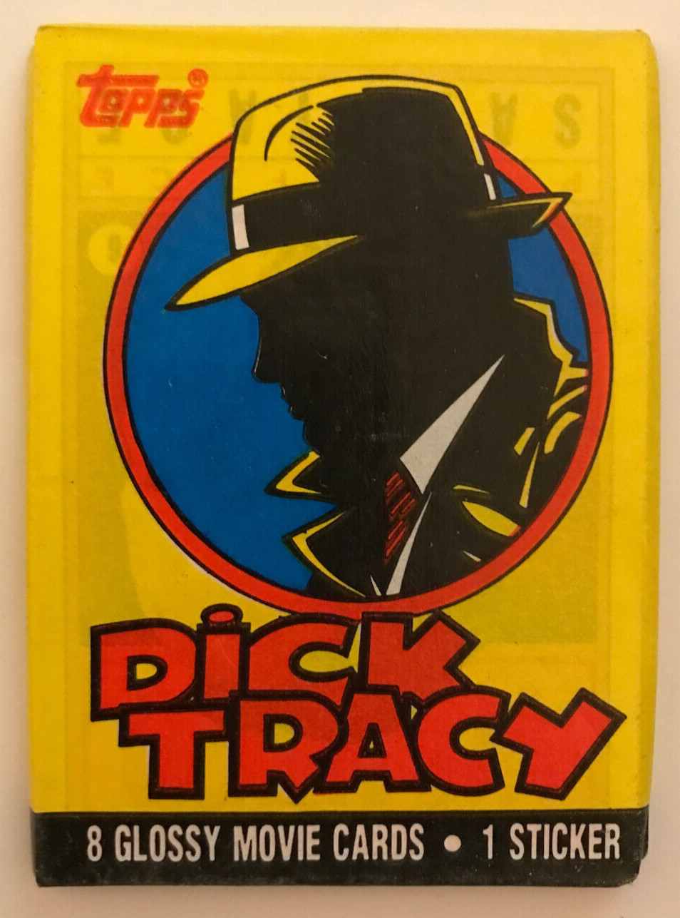1990 Topps Dick Tracy, 1 Sealed Wax PACK From Wax Box, 8 Movie Cards & 1 Sticker