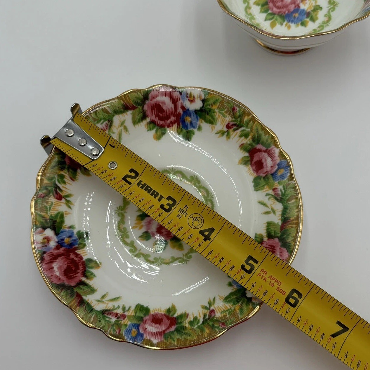 1950s Paragon Tapestry Rose Bone China Teacup Saucer Set Double Warrant