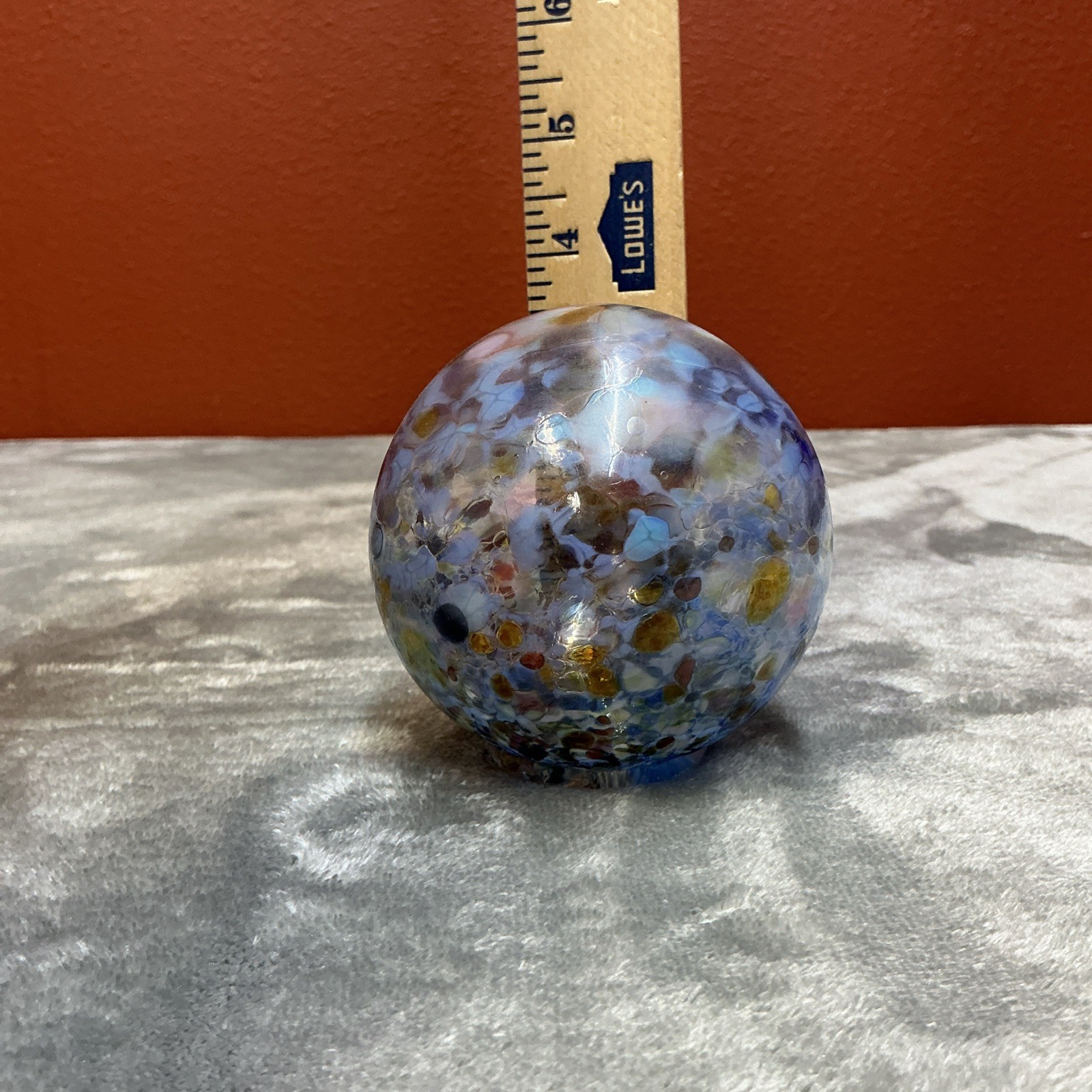 Hand Blown Glass Ball Float From The Mill Casino Oregon Blue multi color Beach