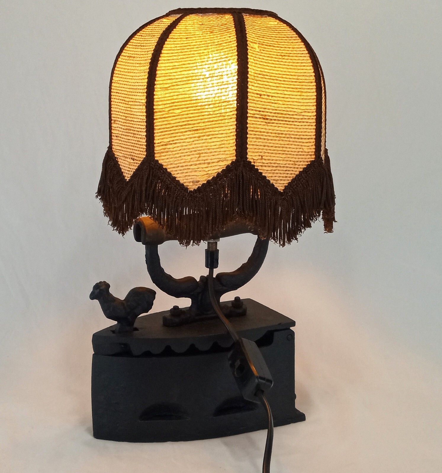 Victorian Antique Hot Brick Clothing Cast Iron Rress Custom made Table Lamp