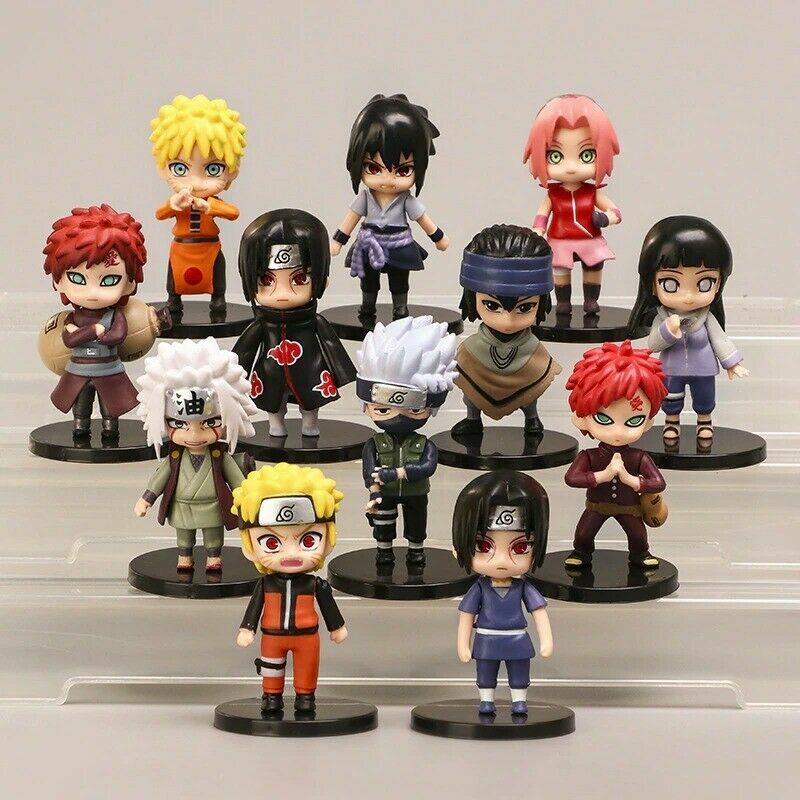 12 Pcs/Set Anime Naruto Kakashi Gaara PVC Action Figure Collectible Toy Gifts