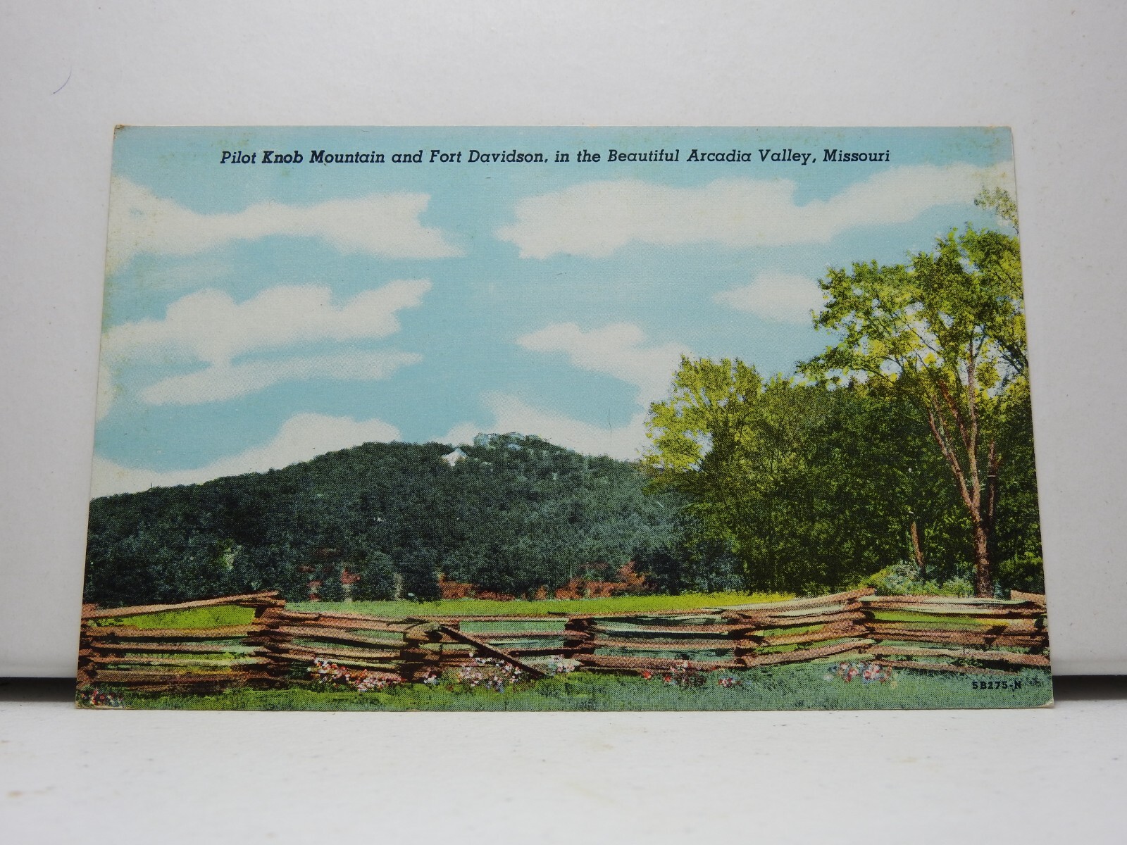 Postcard PilotKnob Mountain&Ft Davidson Arcadia Valley Missouri Corwin News D401