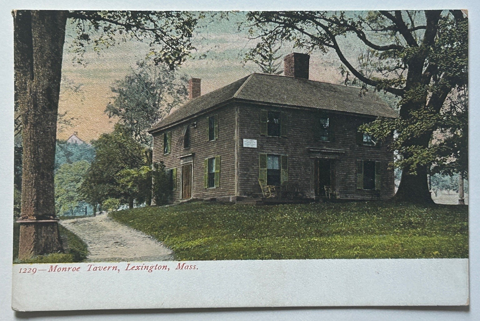 Monroe Tavern Lexington Mass. Historic Colonial Postcard Early 1900s German
