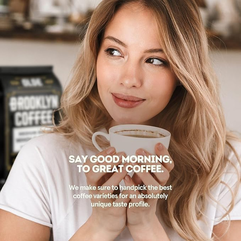 BROOKLYN COFFEE Whole Bean, Breakfast Blend Light Medium Roast (5Lb) Delicate, S