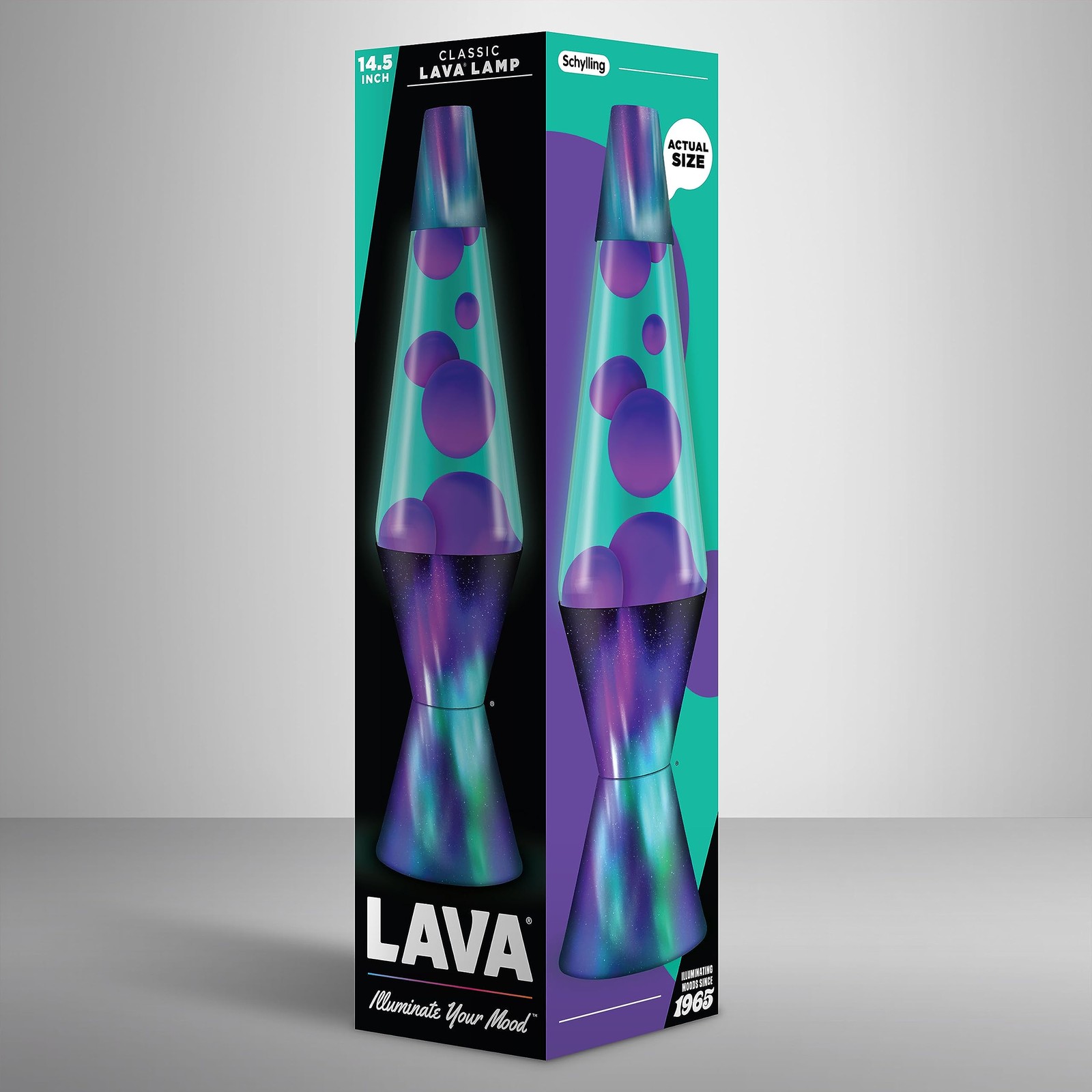 14.5″ Aurora Borealis Lava Lamp – Purple Wax, Blue Liquid, Classic Motion