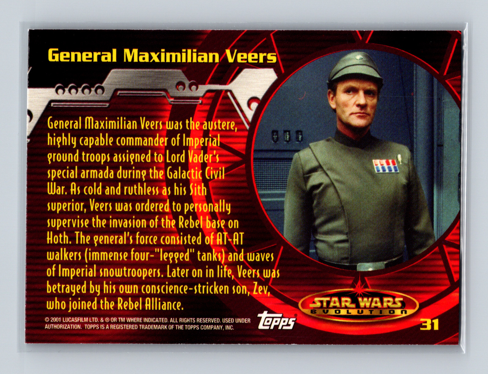 2001 Topps Star Wars: Evolution General Maximilian Veers #31