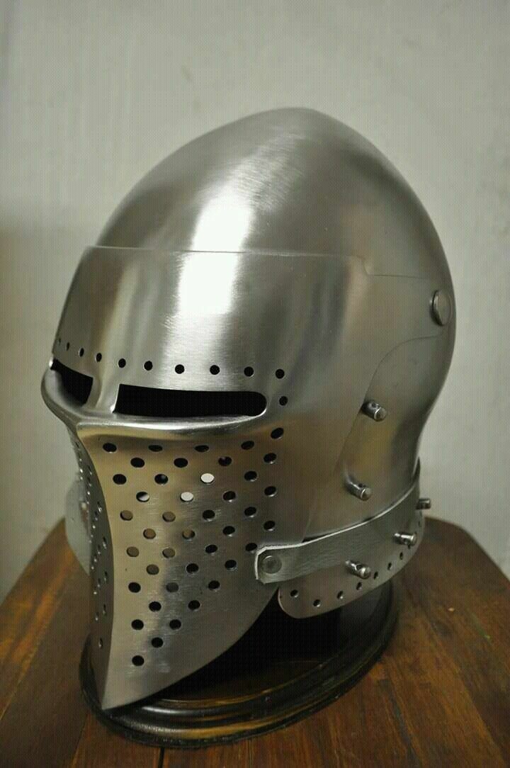 Medieval Bascinet Hounskull Helmet Klappvisor Battle Ready Armor Helmet
