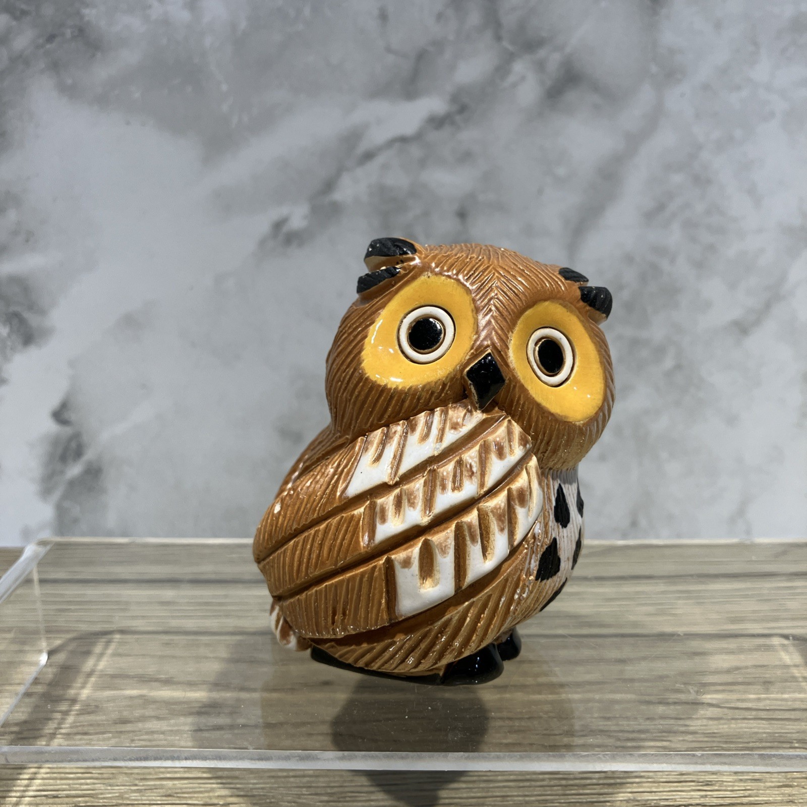 Vintage Artesania Rinconada Owl Uruguay Ceramic 2 3/4″ tall Signed