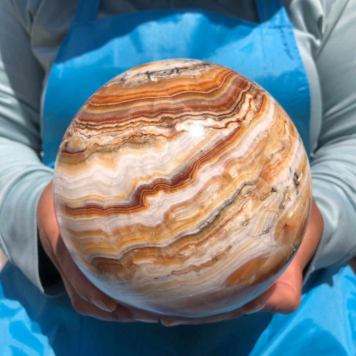 3570g Natural Beautiful Striped Agate Ball Quartz Crystal Sphere Healing 4837
