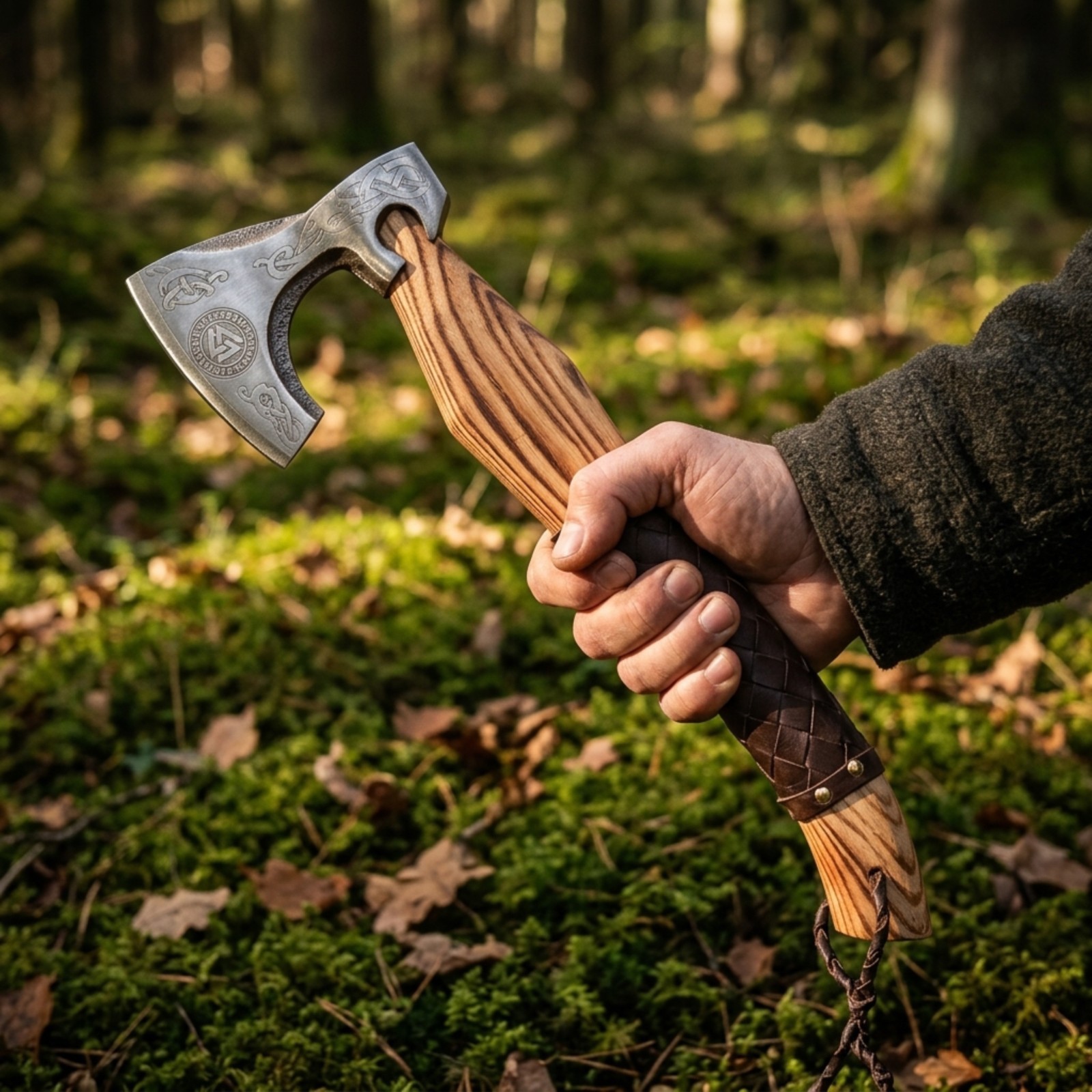 Custom Forged Handmade Viking Hatchet Knife 13” – Carbon Steel Camping Axe