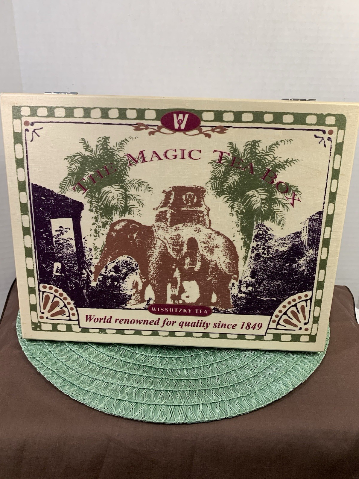 Wissotzky “Magic Tea Box” BOX ONLY No Tea Bags Hinged Lid Latch Clasp Closure