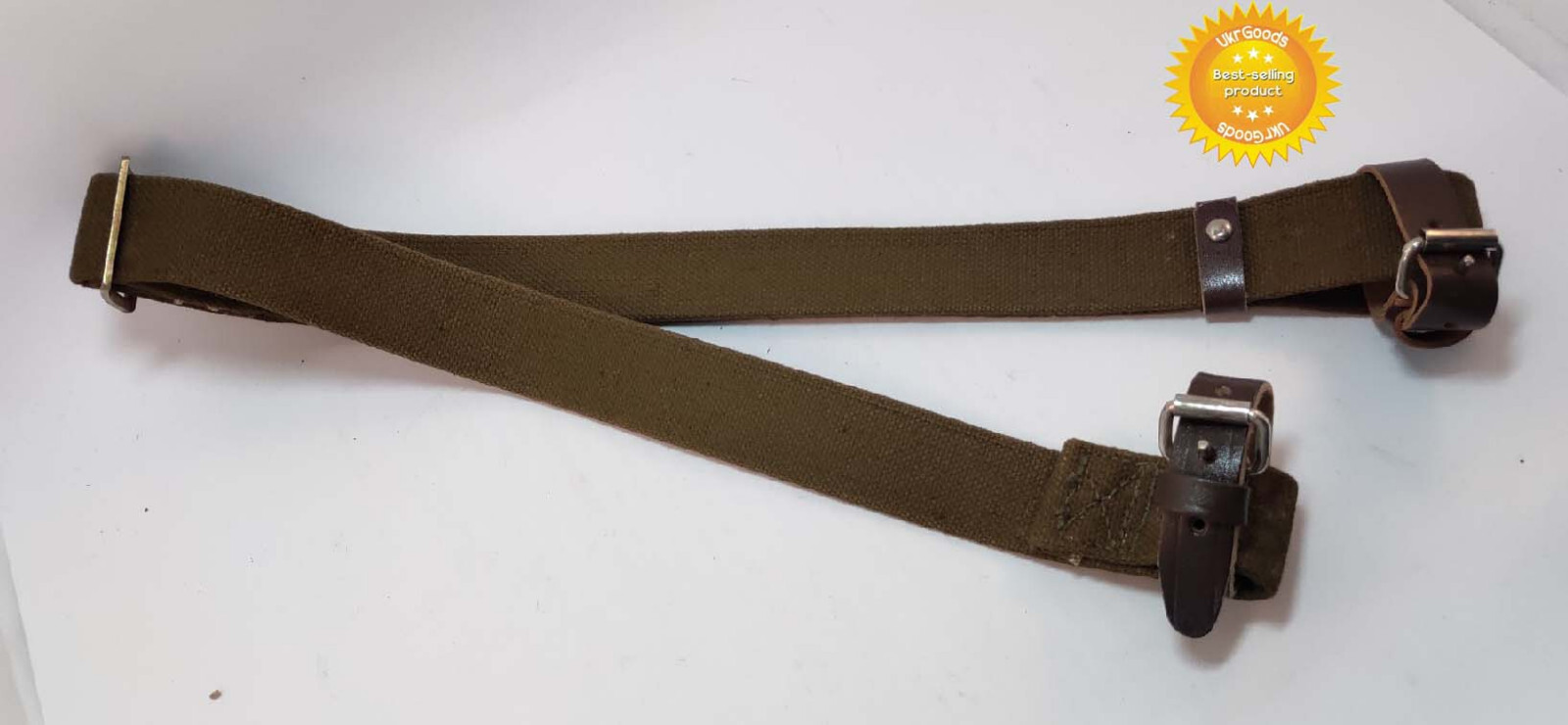 Mosin Nagant Rifle Carry Sling Khaki Canvas Leather Original Soviet USSR Used