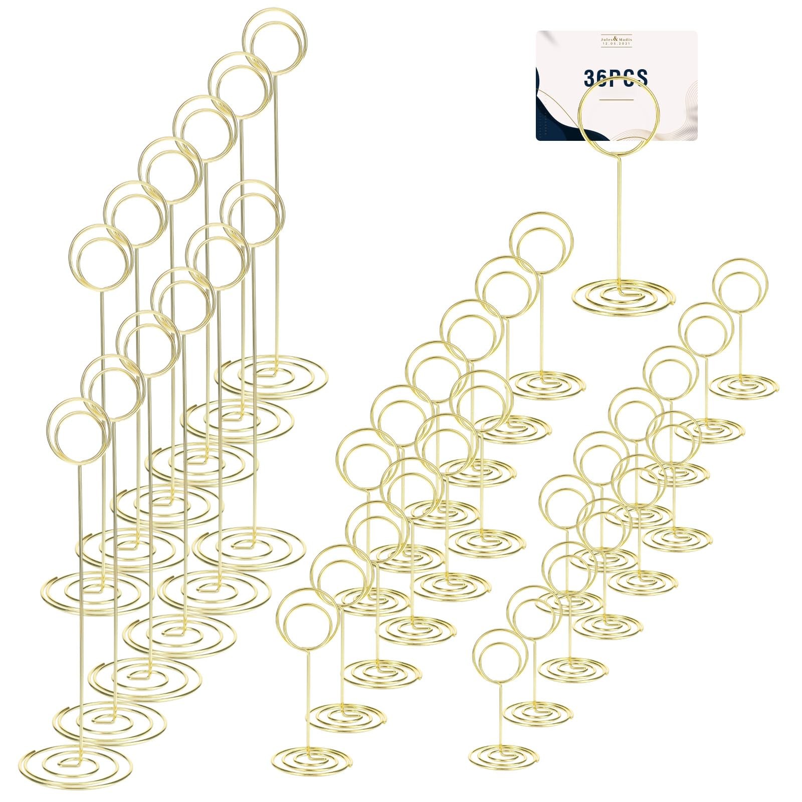 36 Pcs Table Number Holders Gold, 3 Size Place Card Holder Gold Picture Holde…