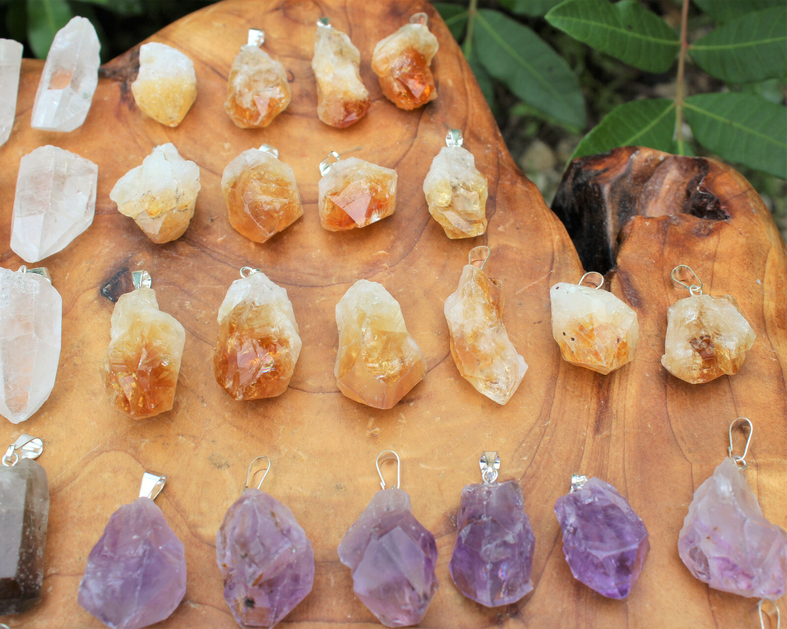 Crystal Point Pendant with Bail: Amethyst, Clear Quartz, Citrine or Smoky Quartz