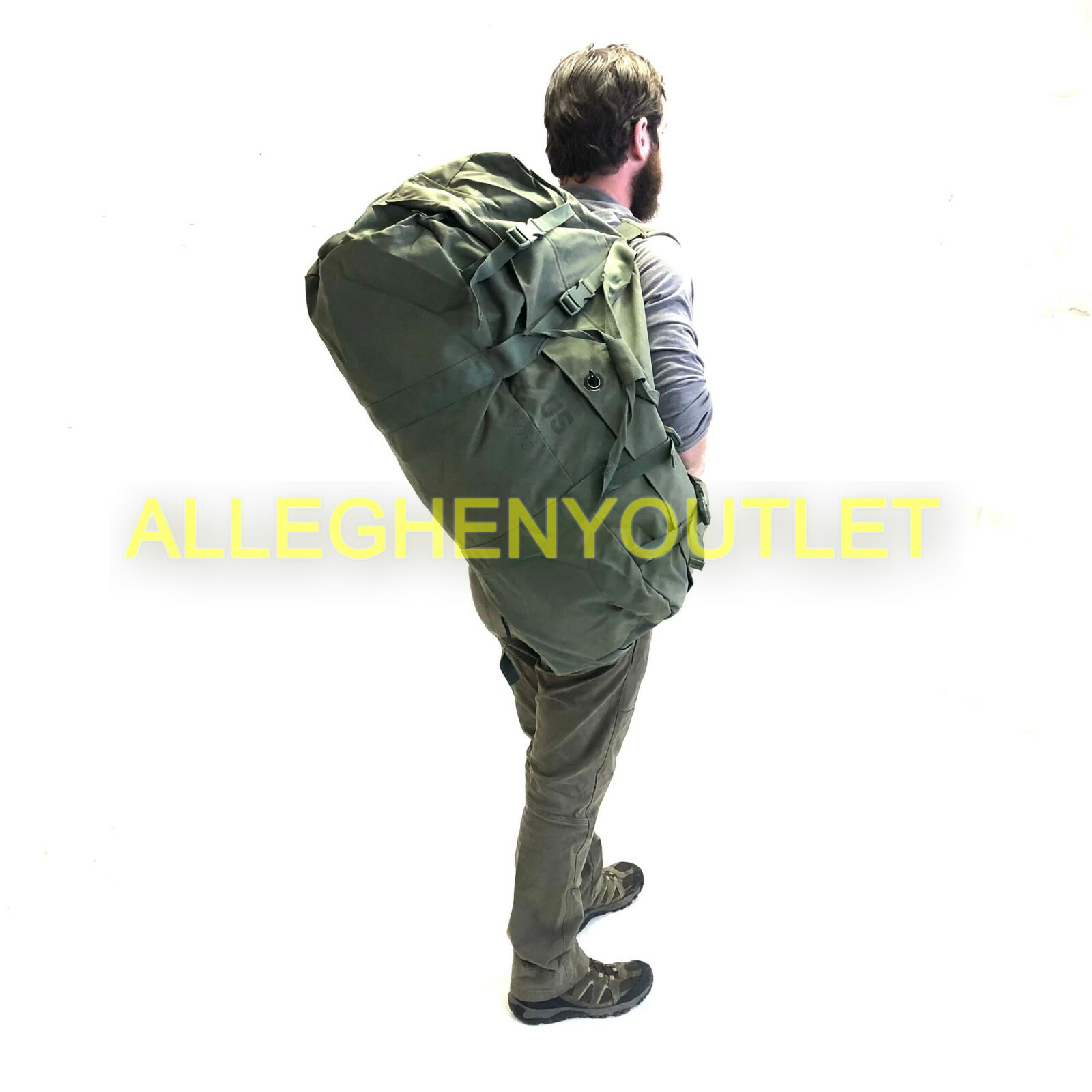 Improved Military Sea Bag US Army Duffle Sack Deployment Pack Green Side Zipper