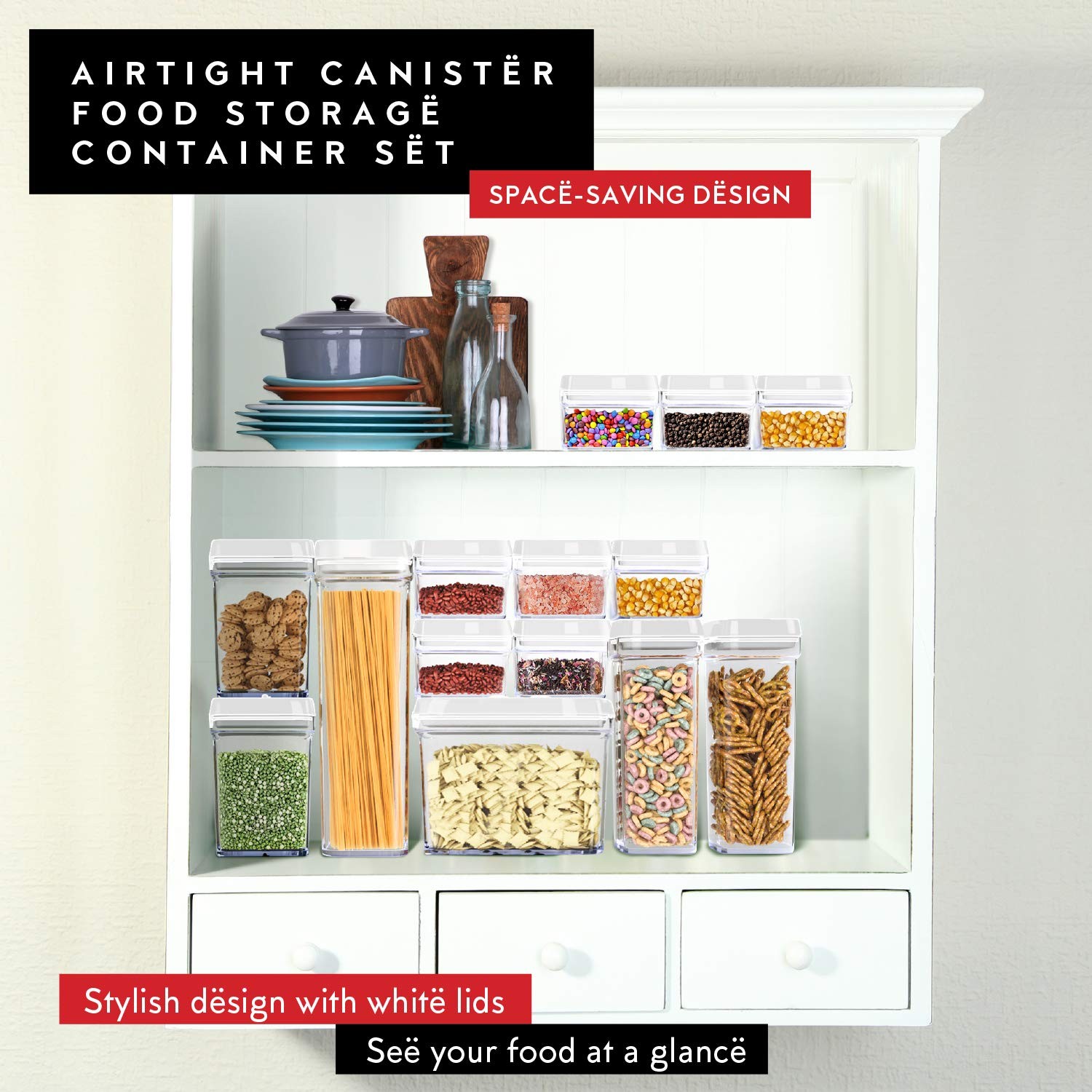 DWËLLZA KITCHEN Airtight Food Storage 6 Pieces, 05 – 0.4 liter (Set of 6)