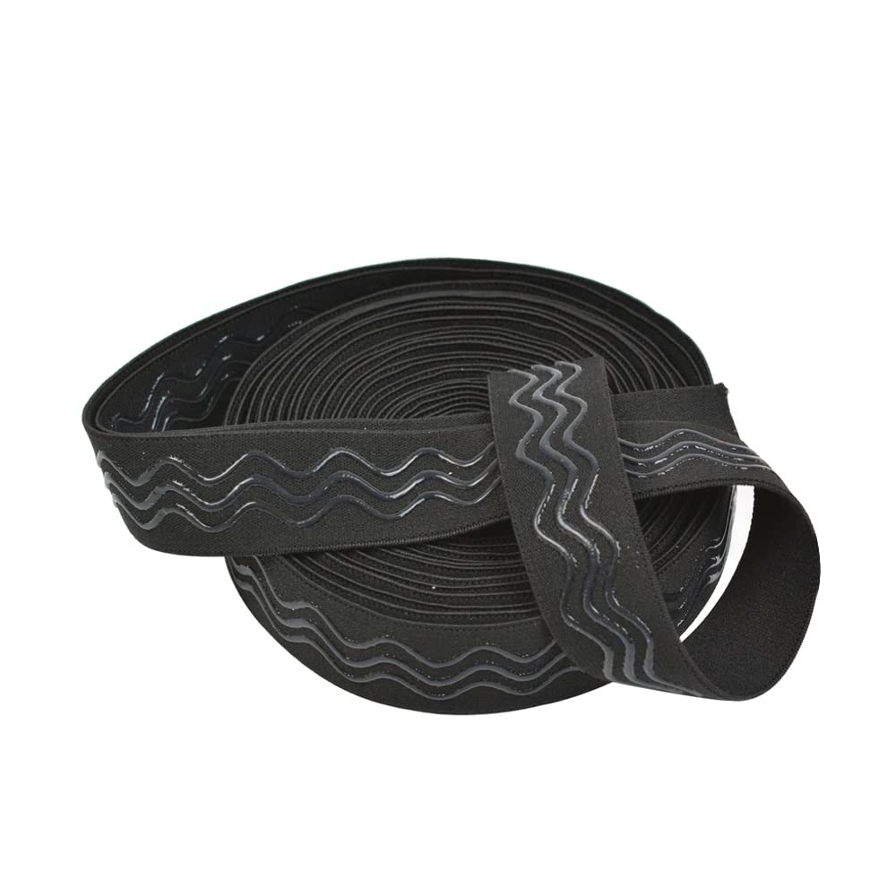 YANTAISIYU Black Elastic Band, 1 Inch x 6 Yard, 1inch X 6 yard, black